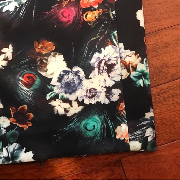 👠long sleeve floral midi dress with zip back - Picture 3 of 4